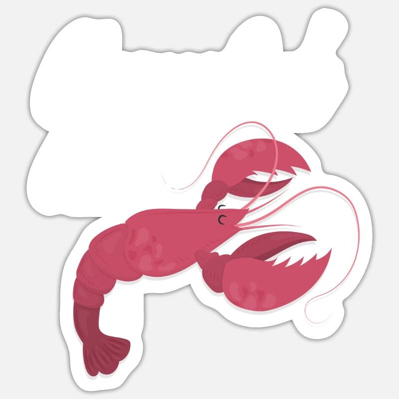 Écrevisse - Sticker taille S (10 x 10 cm) - blanc mat