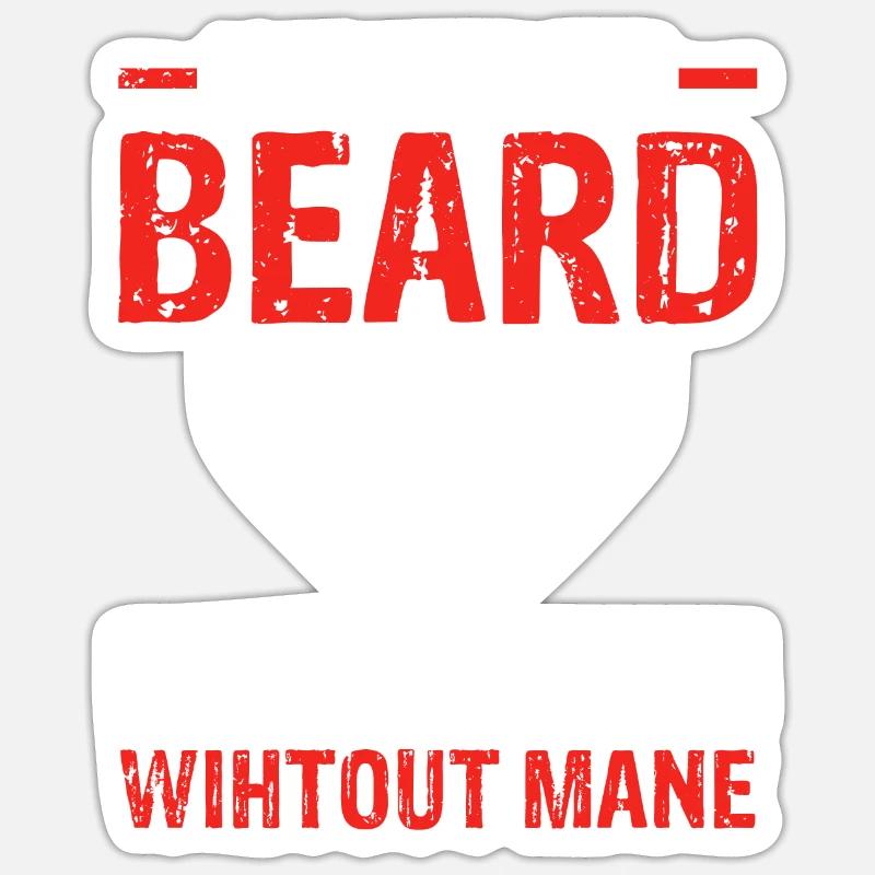 Giftidea Beard Men - Sticker Größe S (10 x 10 cm) - Mattweiß