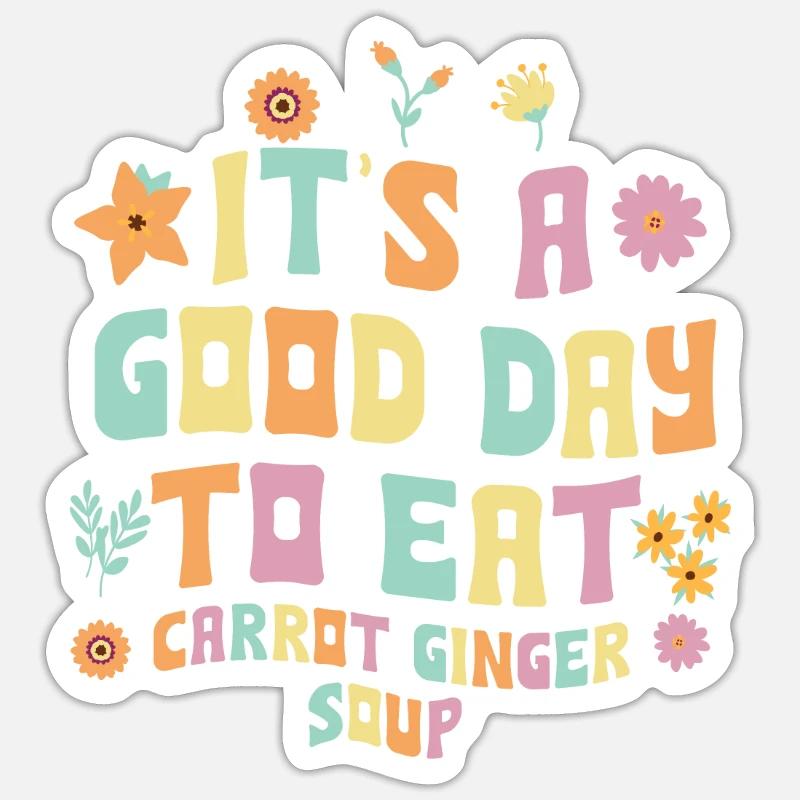 Karotten-Ingwer-Suppe Geschenkidee Sticker Größe S (10 x 10 cm)