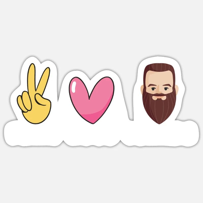 Giftidea Beard Men Sticker Größe S (10 x 10 cm)