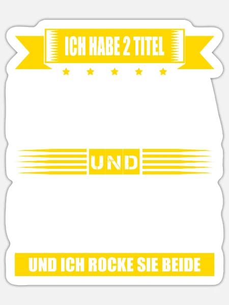 Zwei Titel Papa Und Chemiker Abschluss Chemie - Sticker Größe S (10 x 10 cm) - Mattweiß