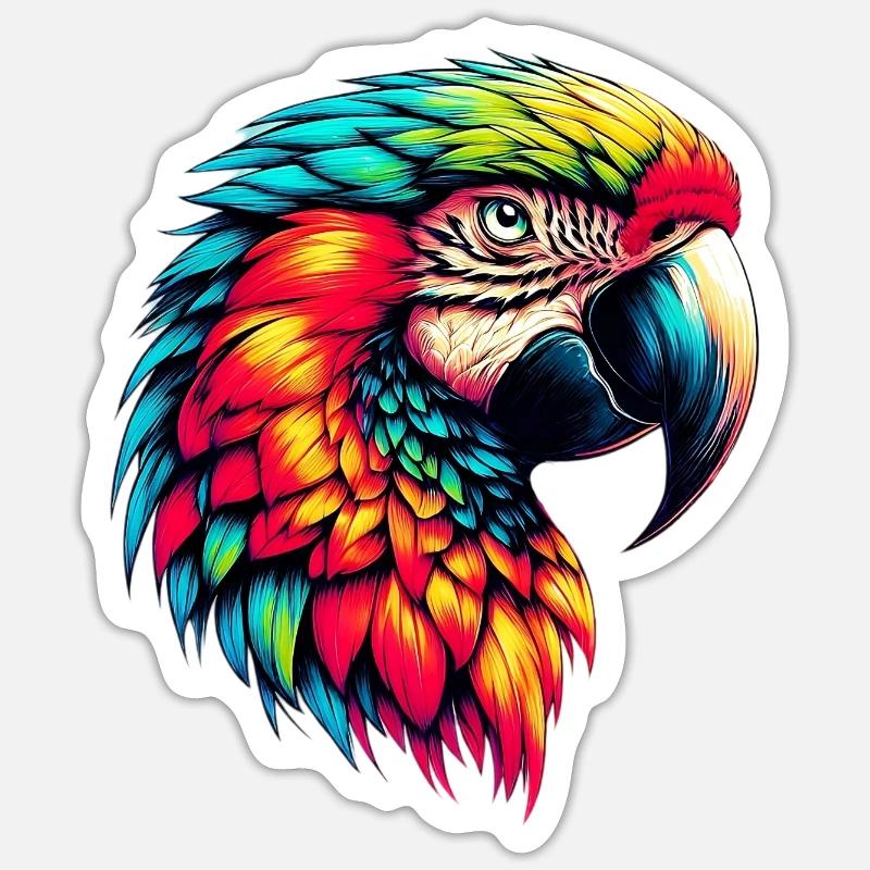 Parrot - Sticker size S (10 x 10 cm) - white matte