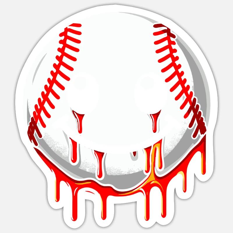 Base-ball - Sticker taille S (10 x 10 cm) - blanc mat