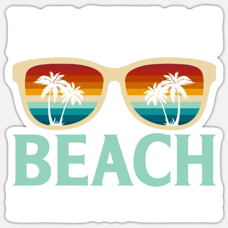 Rested beach face - Sticker size S (10 x 10 cm) - white matte