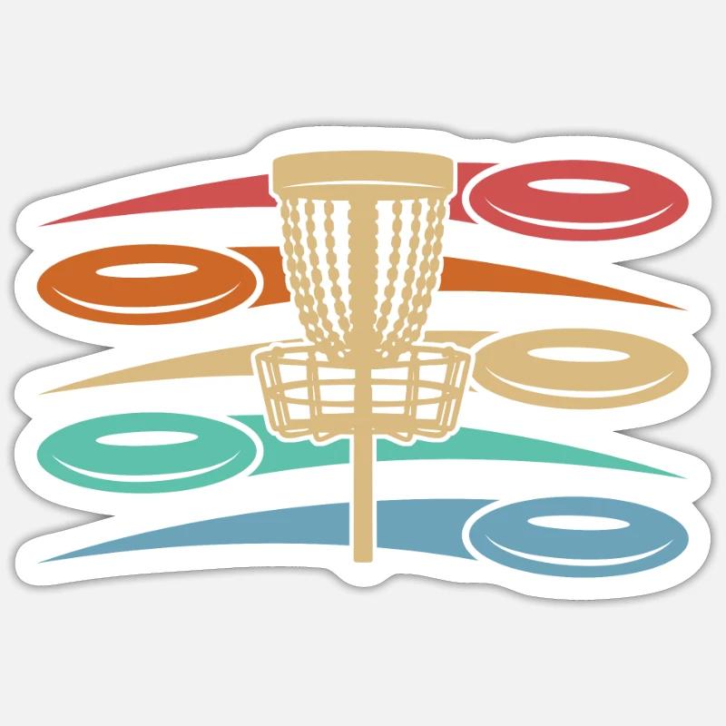 Frisbee Golf Disc Golf - Sticker Größe S (10 x 10 cm) - Mattweiß