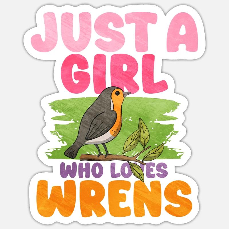 Troglodyte oiseau - Sticker taille S (10 x 10 cm) - blanc mat