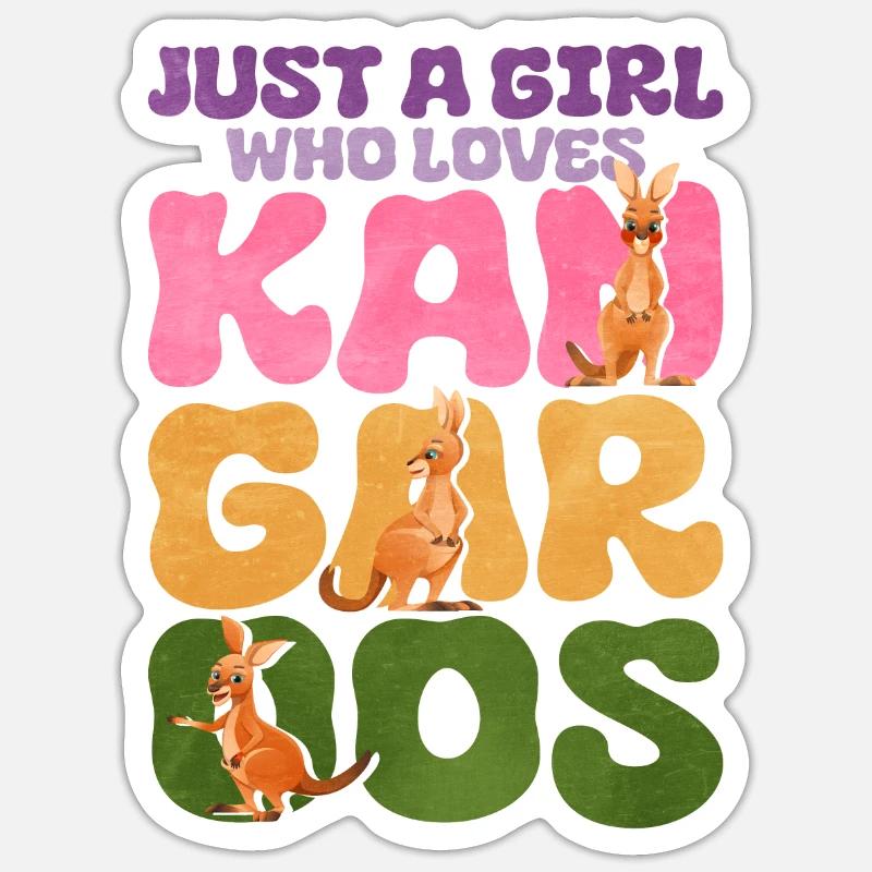 kangaroo - Sticker size S (10 x 10 cm) - white matte