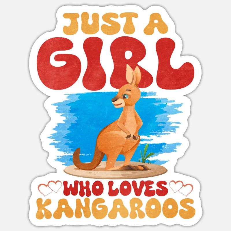 kangourou - Sticker taille S (10 x 10 cm) - blanc mat