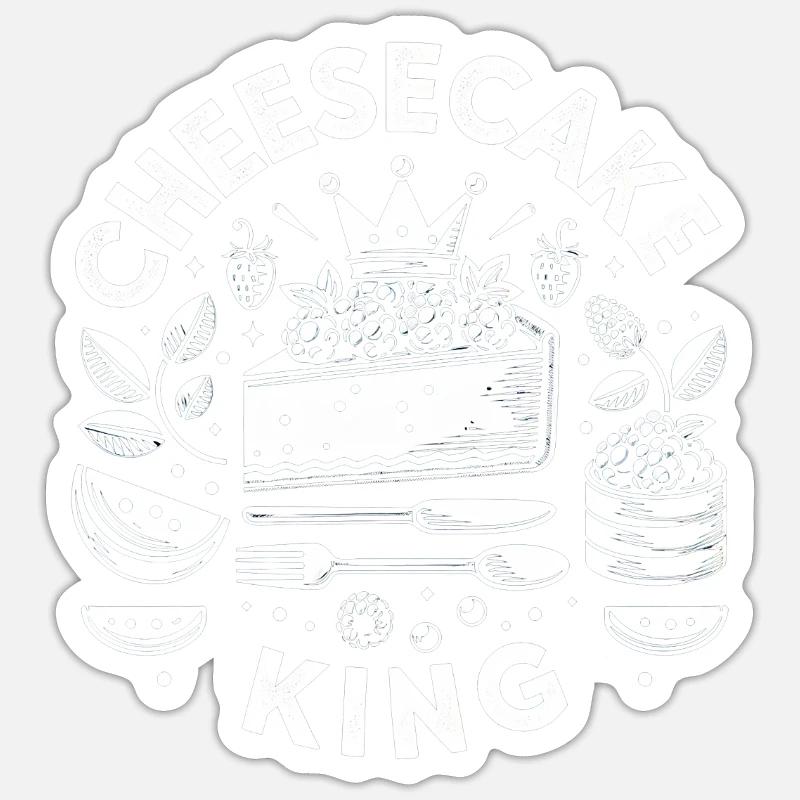 Gâteau au fromage King 5 - Sticker taille S (10 x 10 cm) - blanc mat