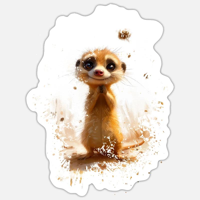 Erdmännchen Sticker Größe S (10 x 10 cm)