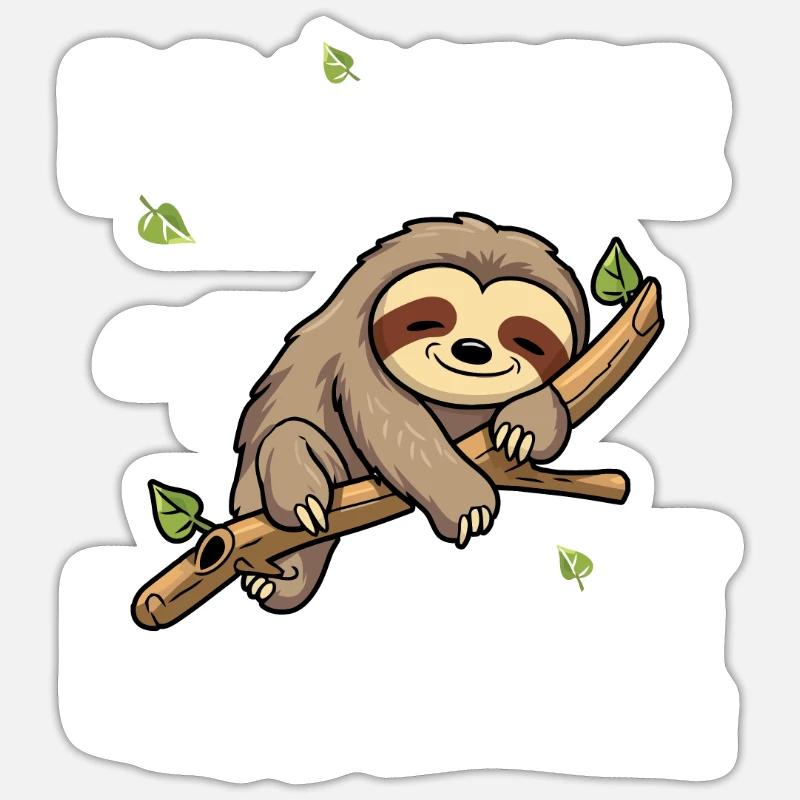 Faultier Beamter auf Lebenszeit - Sticker Größe S (10 x 10 cm) - Mattweiß