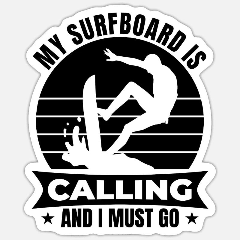 Dicton de surfeur - Sticker taille S (10 x 10 cm) - blanc mat