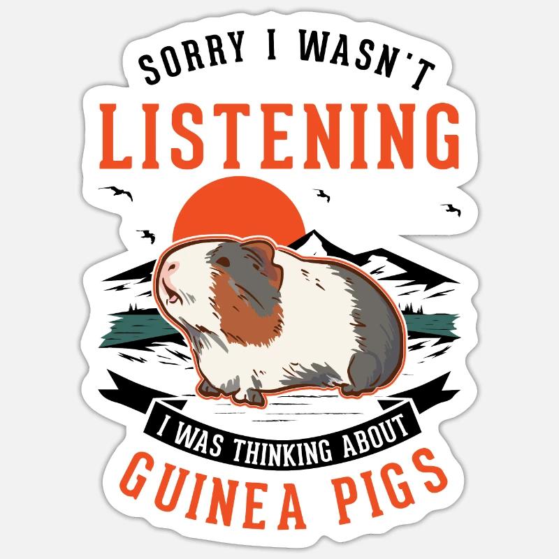 Cochon d’Inde cadeau cochon d’Inde Sticker taille S (10 x 10 cm)