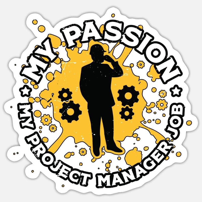 Chef de projet Ma passion Mon chef d’équipe de projet Sticker taille S (10 x 10 cm)