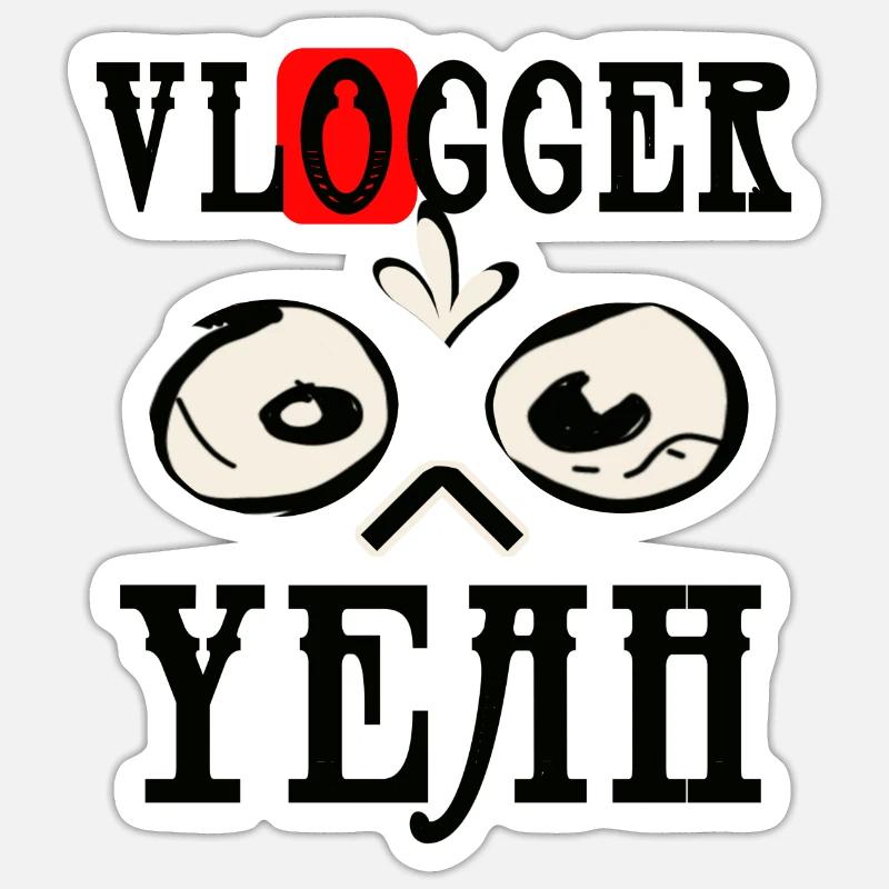 Vlogger Spass - Sticker Größe S (10 x 10 cm) - Mattweiß