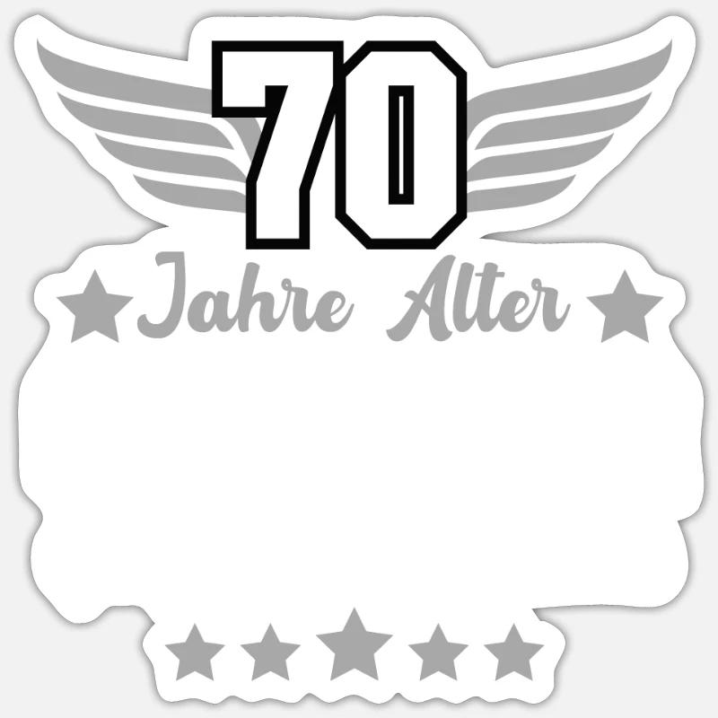 70. Geburtstag Runder Geburtstag Oldtimer Männer Sticker Größe S (10 x 10 cm)