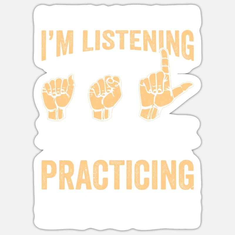 Deaf-mute sign language - Sticker size S (10 x 10 cm) - white matte
