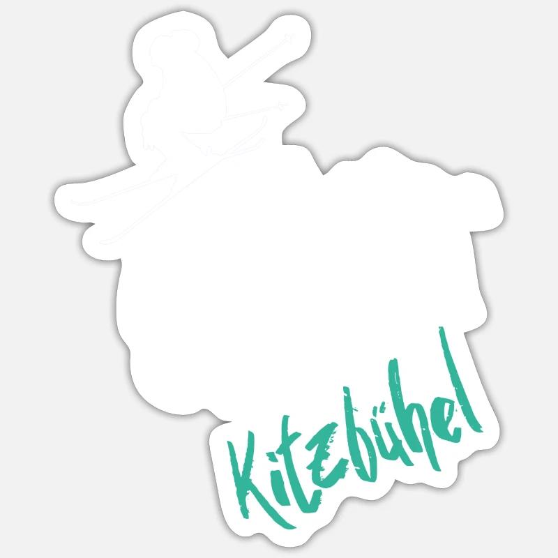 Sciare Kitzbühel - Sticker formato S (10 x 10 cm) - bianco opaco