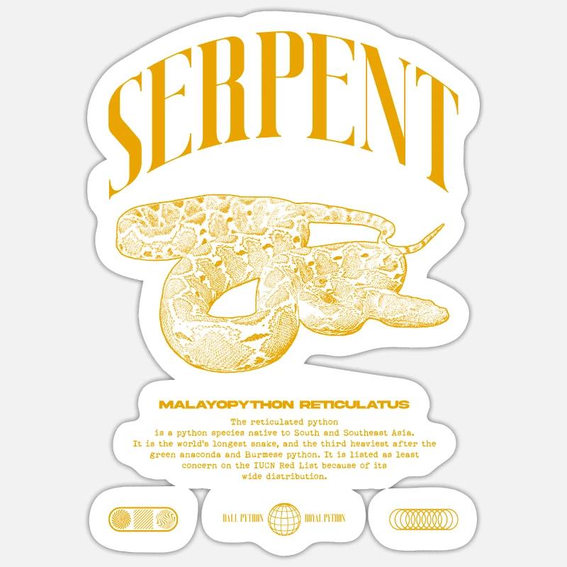Python réticulé Reptile Keeper Streetwear Sticker taille S (10 x 10 cm)