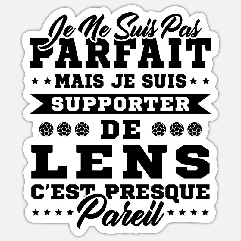 Idée Cadeau Pour Supporter Lensois - Sticker taille S (10 x 10 cm) - blanc mat