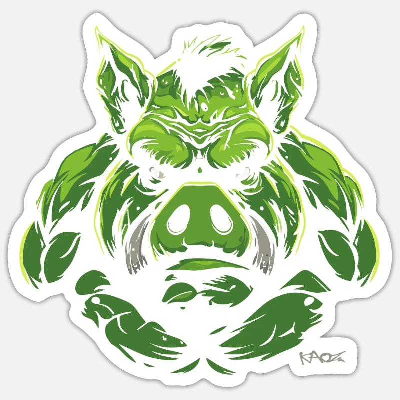 Bulk, le cochon musclé monstre vert Sticker taille S (10 x 10 cm)