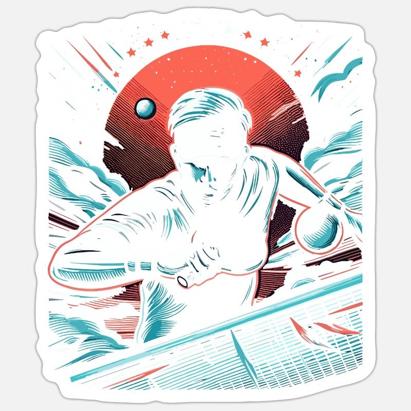 Ping Pong - Sticker taille S (10 x 10 cm) - blanc mat