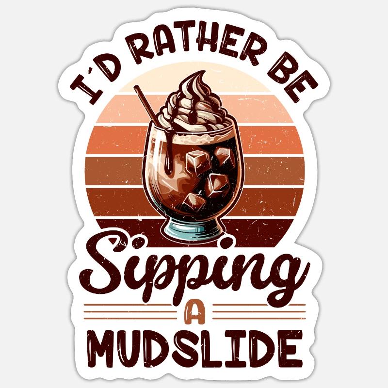 Mudslide Cocktail - Sticker Größe S (10 x 10 cm) - Mattweiß