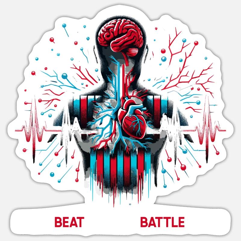 Schlaganfall-überlebende Schlaganfall-bewusstsein Sticker Größe S (10 x 10 cm)