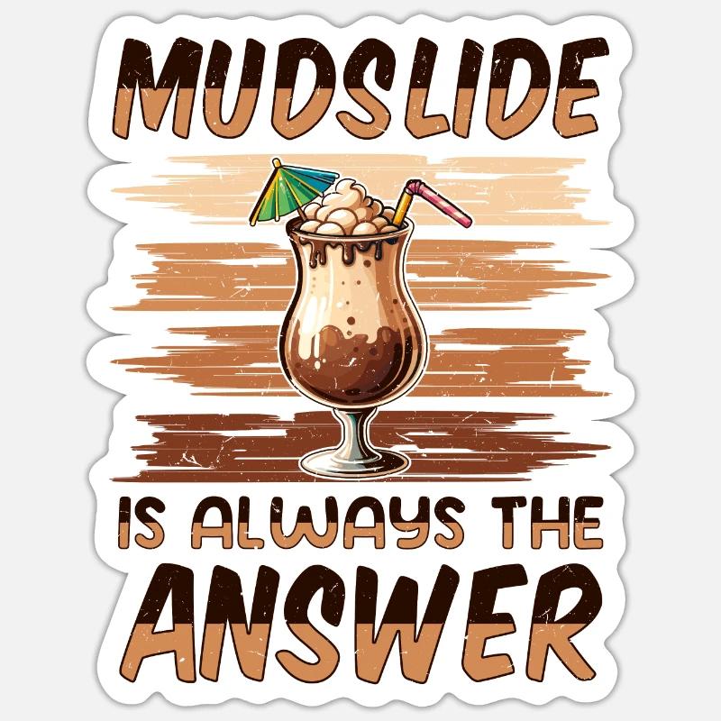 Mudslide Cocktail - Sticker Größe S (10 x 10 cm) - Mattweiß