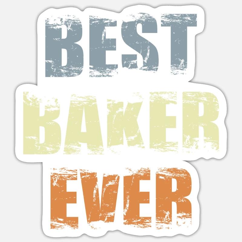 Bester Bäcker - Sticker Größe S (10 x 10 cm) - Mattweiß