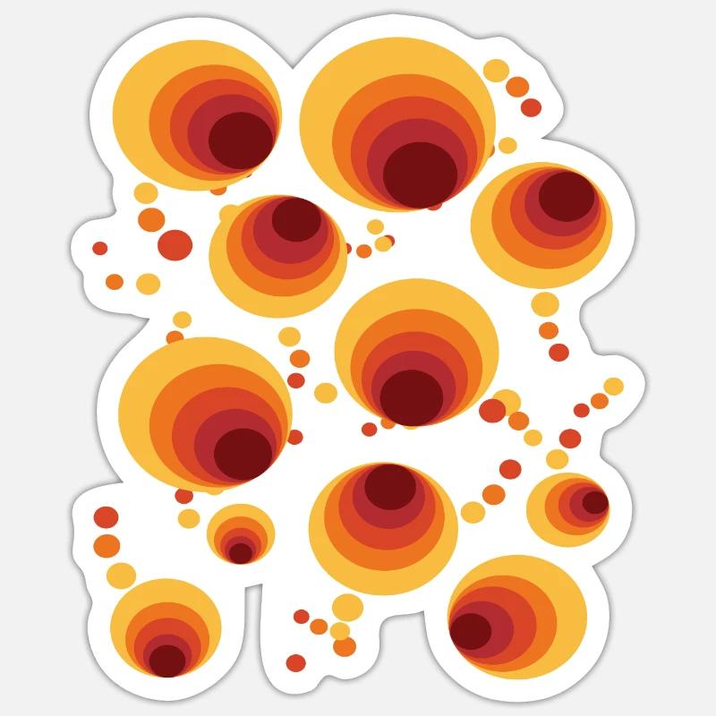 Abstract Polka Dots Circle Pattern Sticker size S (10 x 10 cm)