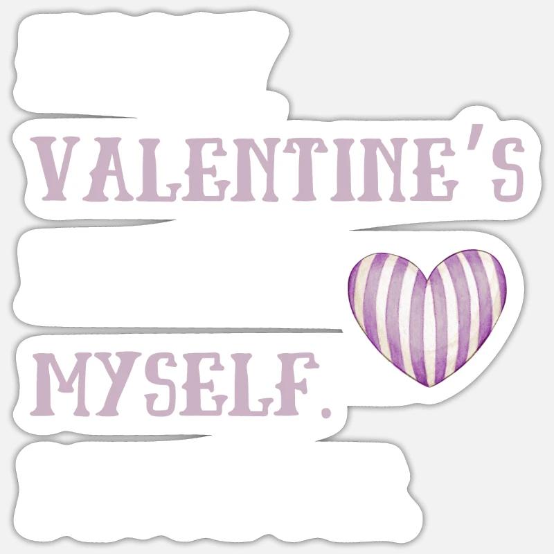 Joyeuse Saint-Valentin à moi-même - Sticker taille S (10 x 10 cm) - blanc mat
