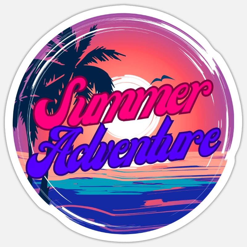 Aventure d’été - Sticker taille S (10 x 10 cm) - blanc mat