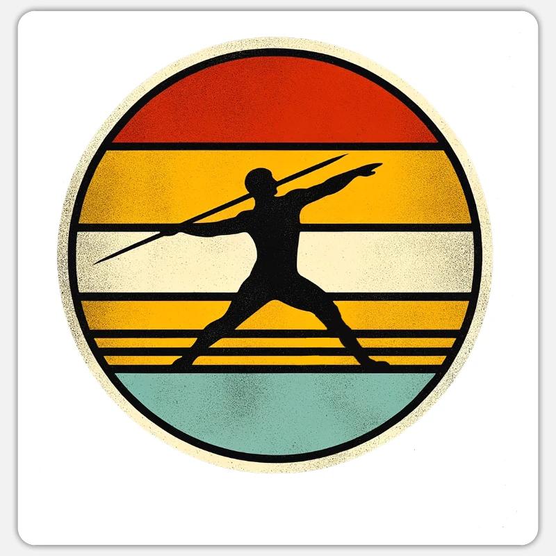 Lancer du javelot 5 - Sticker taille S (10 x 10 cm) - blanc mat