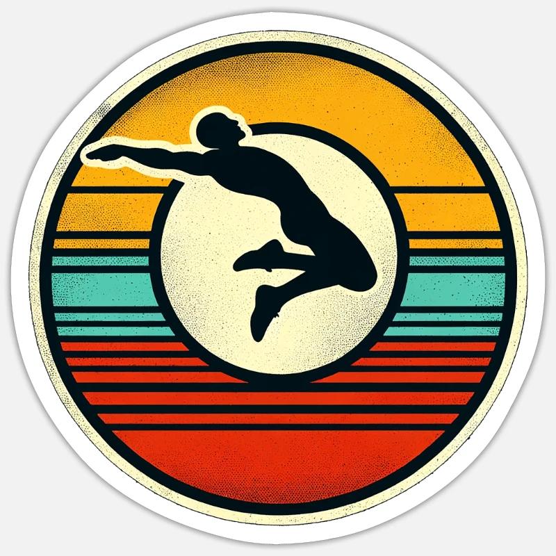 Saut en longueur - Sticker taille S (10 x 10 cm) - blanc mat