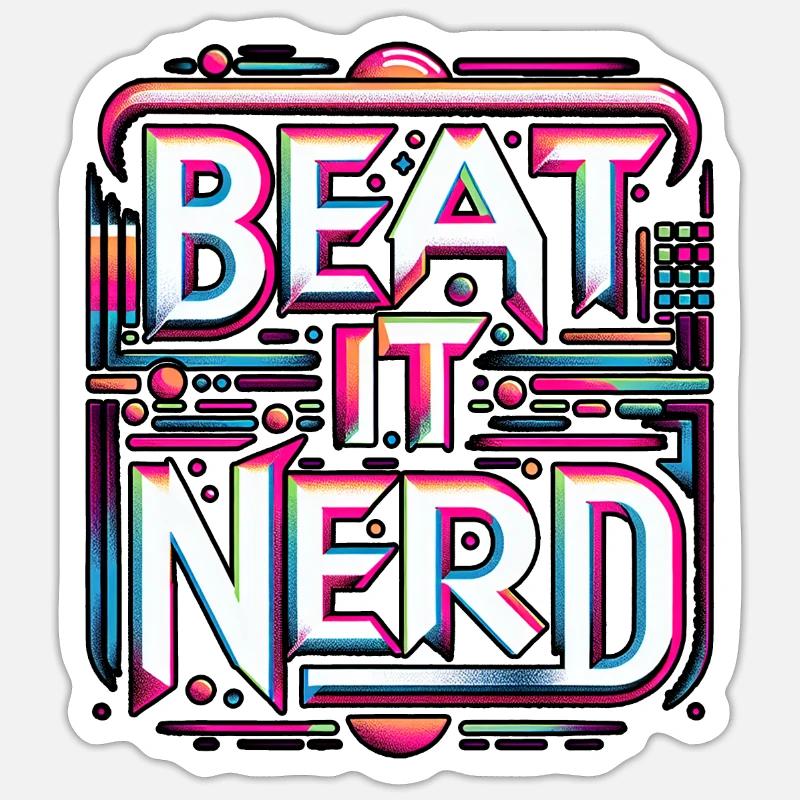Beat it Nerd 10 - Sticker size S (10 x 10 cm) - white matte