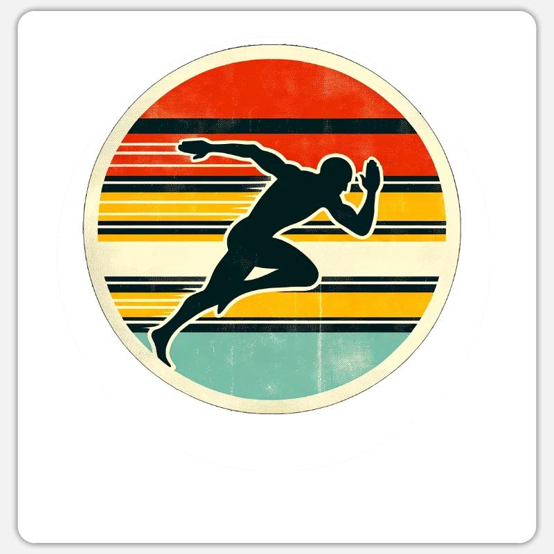 Sprinter - Athlétisme 4 - Sticker taille S (10 x 10 cm) - blanc mat