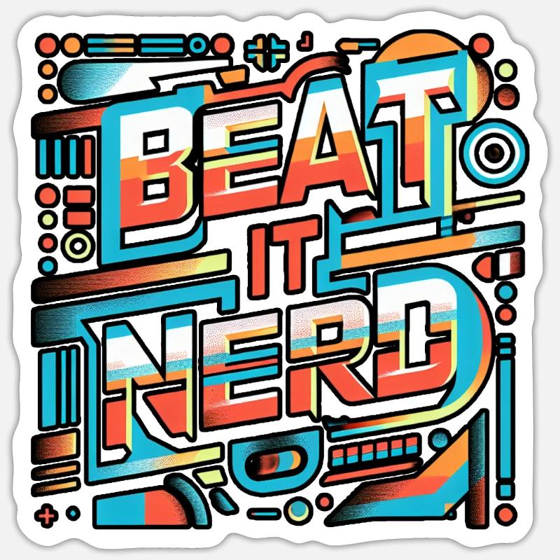 Battez-le Nerd 11 - Sticker taille S (10 x 10 cm) - blanc mat