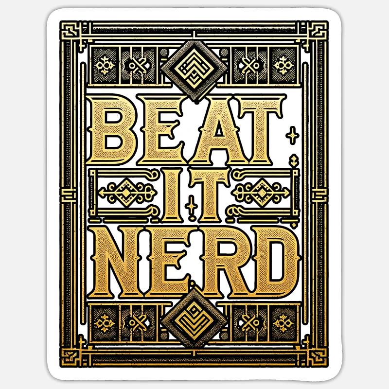 Beat it Nerd 13 - Sticker Größe S (10 x 10 cm) - Mattweiß