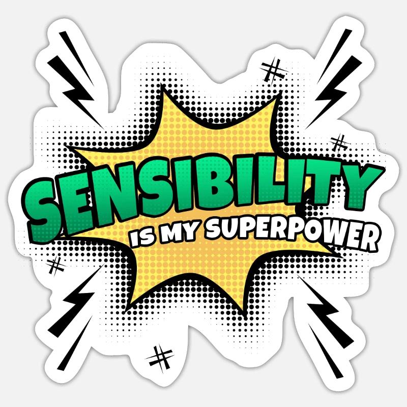 Sensitivity is my superpower trait - Sticker size S (10 x 10 cm) - white matte