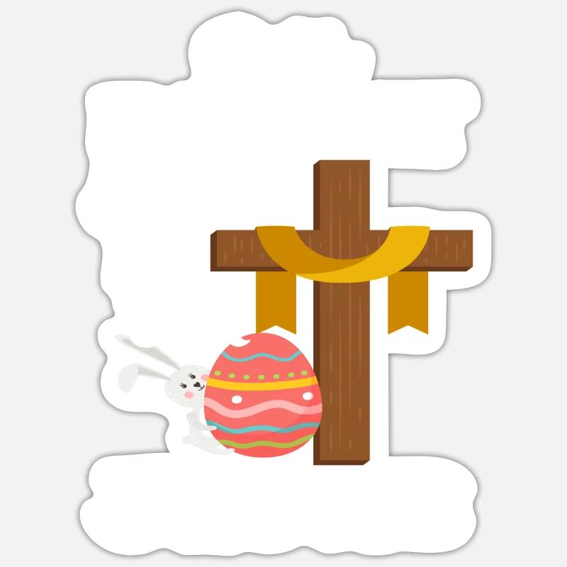 Easter Jesus - Sticker size S (10 x 10 cm) - white matte