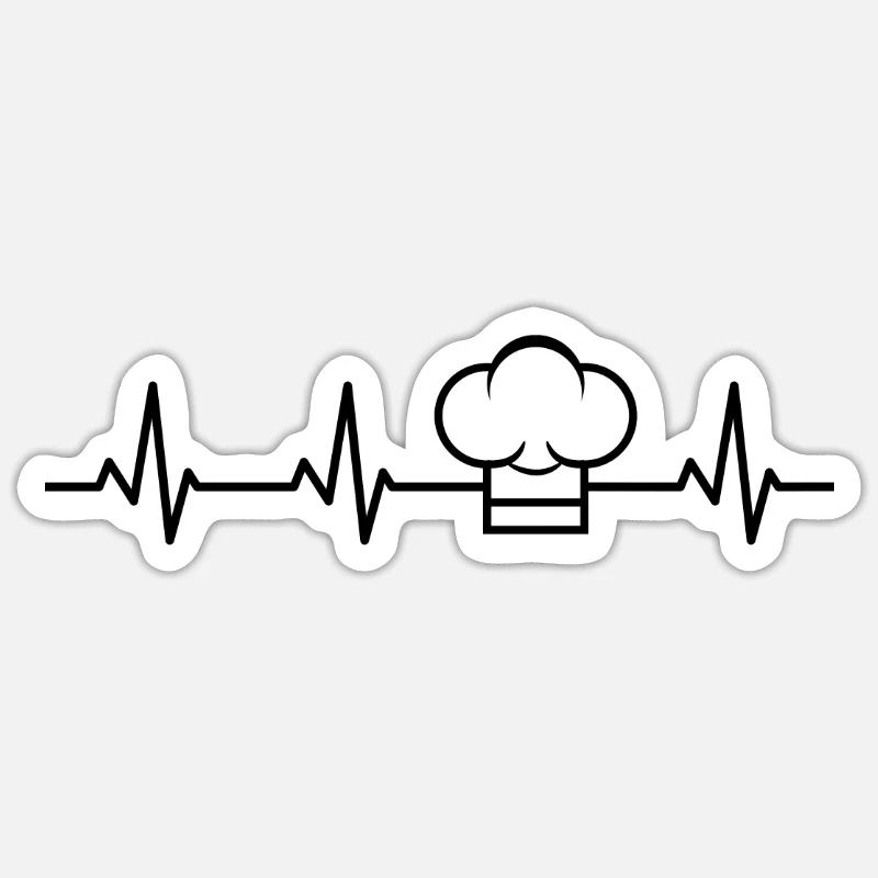 Palpitations cardiaques de la toque de chef Sticker taille S (10 x 10 cm)