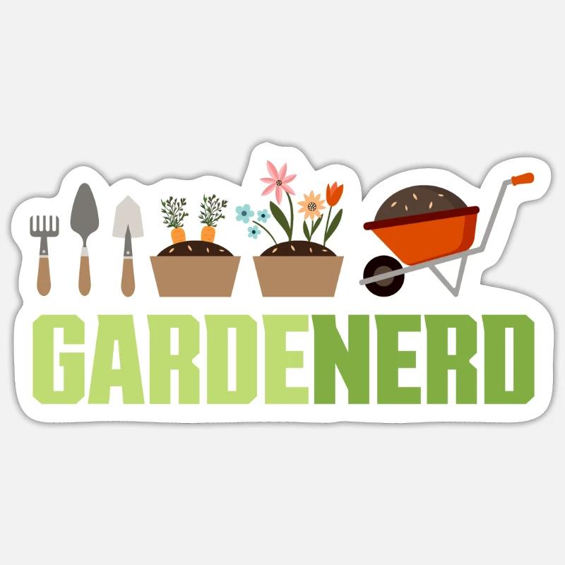 Garten Nerd - Sticker Größe S (10 x 10 cm) - Mattweiß