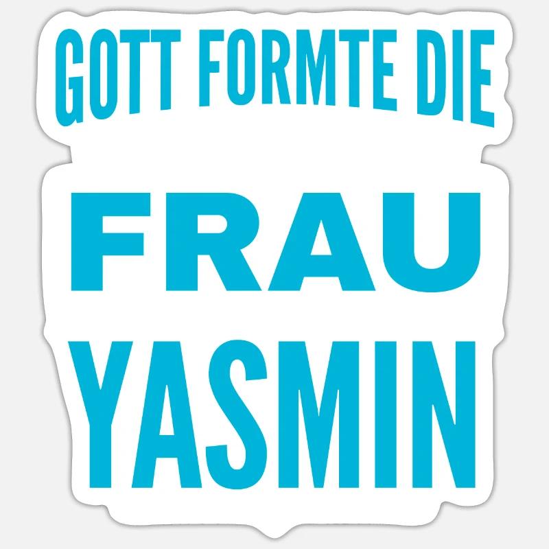 Conception du nom Yasmin - Sticker taille S (10 x 10 cm) - blanc mat