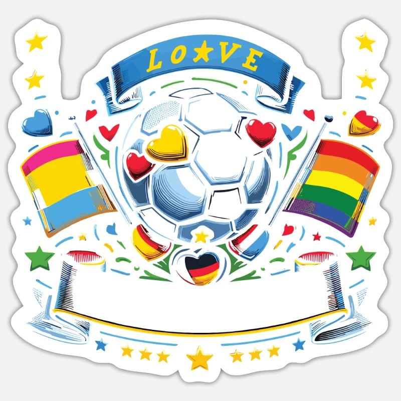 Fodbold Sticker størrelse S (10 x 10 cm)