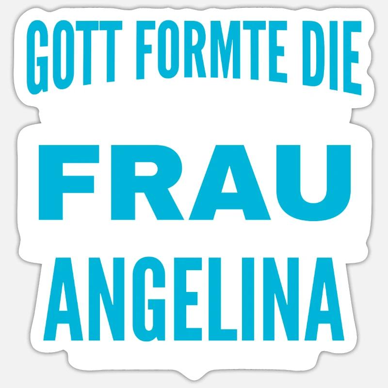 Conception du nom d’Angelina - Sticker taille S (10 x 10 cm) - blanc mat