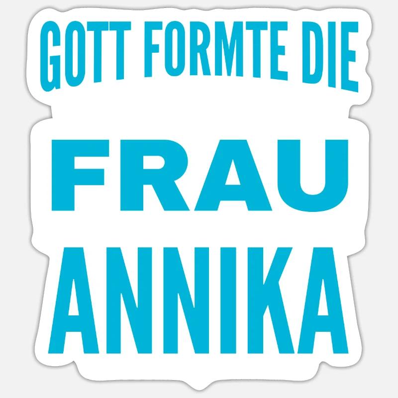 Conception du nom d’Annika - Sticker taille S (10 x 10 cm) - blanc mat