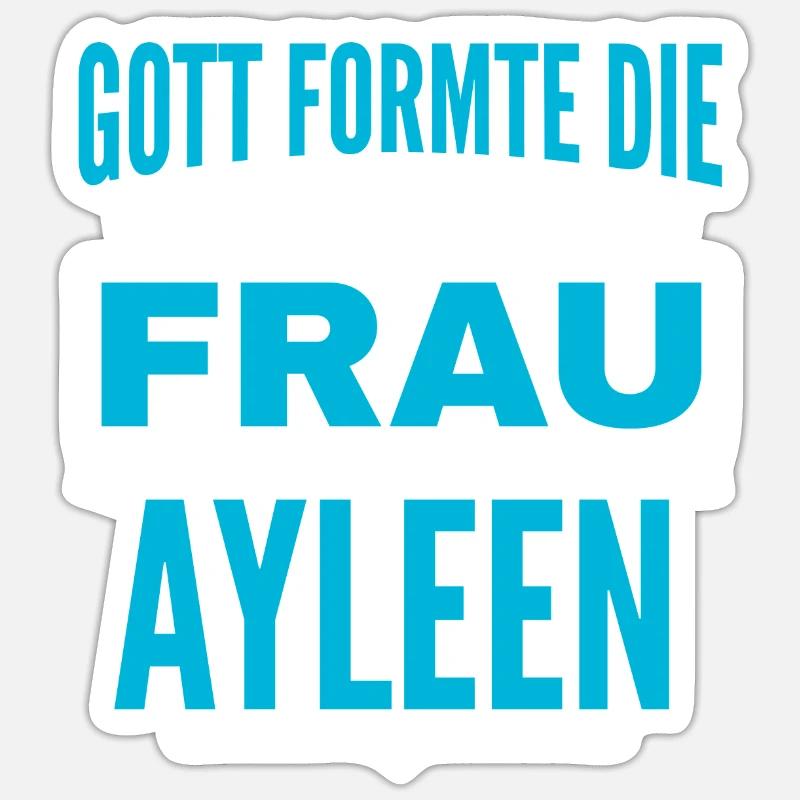 Ayleen Name Design - Sticker Größe S (10 x 10 cm) - Mattweiß