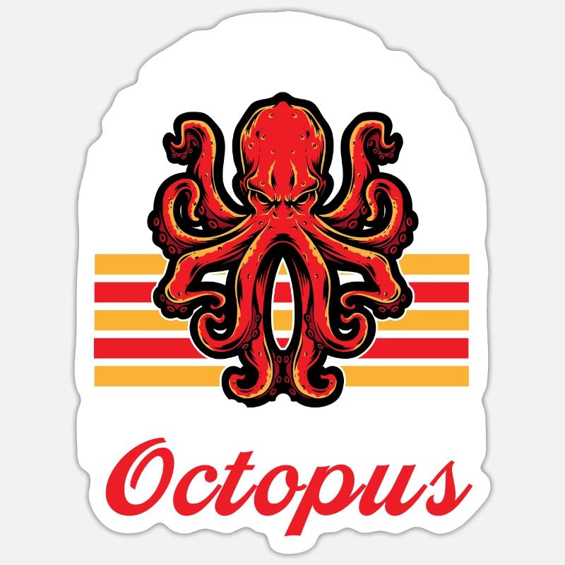 octopus - Sticker Größe S (10 x 10 cm) - Mattweiß