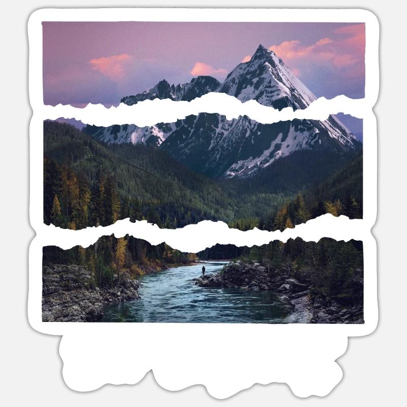 the mountain is calling - Sticker Größe S (10 x 10 cm) - Mattweiß